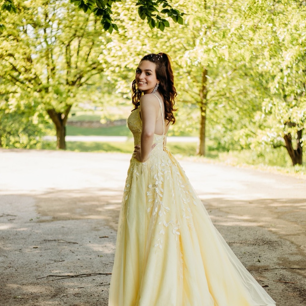 Yellow Princess Prom Dress - Picture 3 of 5